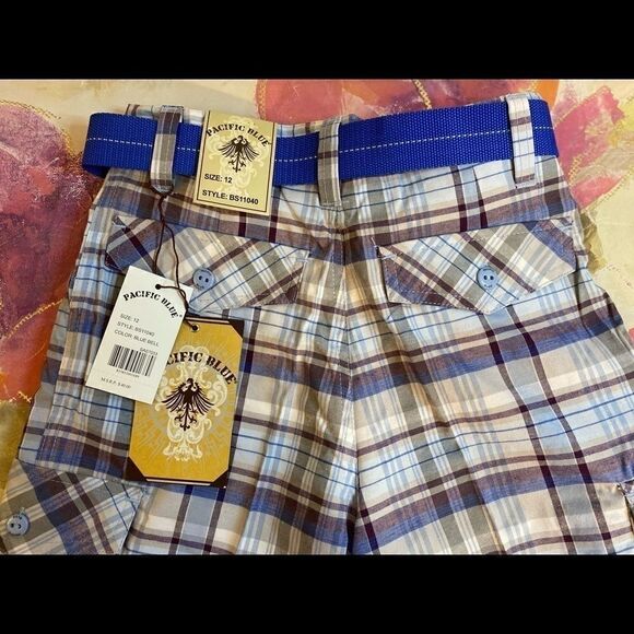 Pacific Blue Boys Plaid Fashion Shorts size:12 - Picture 4 of 9